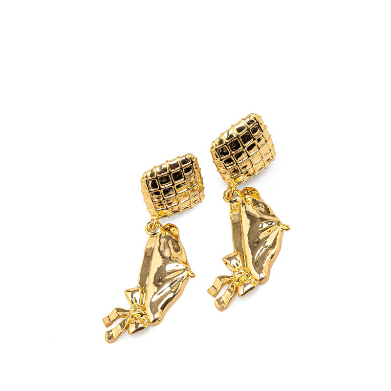 Chanel Matelasse Hat Motif Clip Earrings