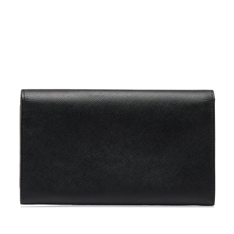 Prada Saffiano Leather Long Wallet 1M0608 Black in Great Condition