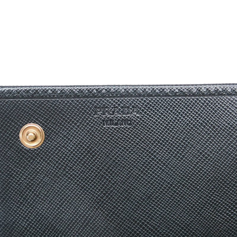 Prada Saffiano Leather Long Wallet 1M0608 Black in Great Condition