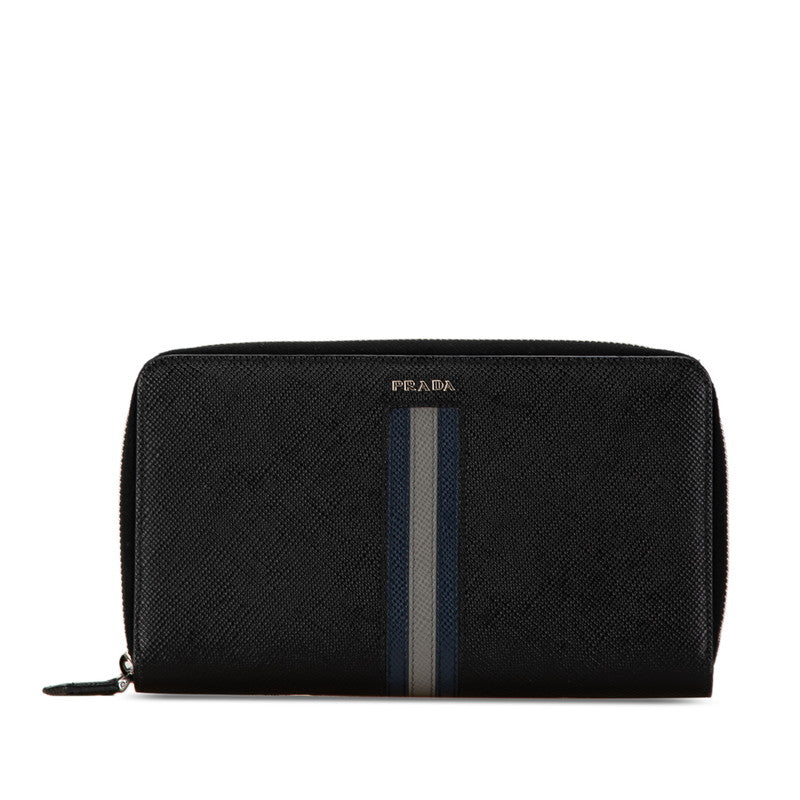 Prada Saffiano Leather Double Zip Organizer Wallet