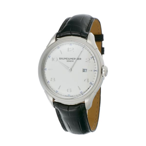 Other  Baume & Mercier Clifton M0A10419 Men's Quartz Watch, Stainless Steel/Leather, Silver in Good condition