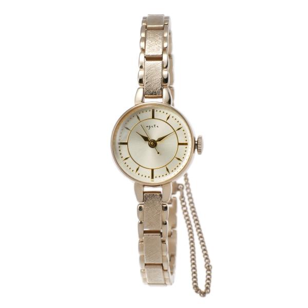 Agete Round Face Women's Quartz Watch, Stainless Steel Gold