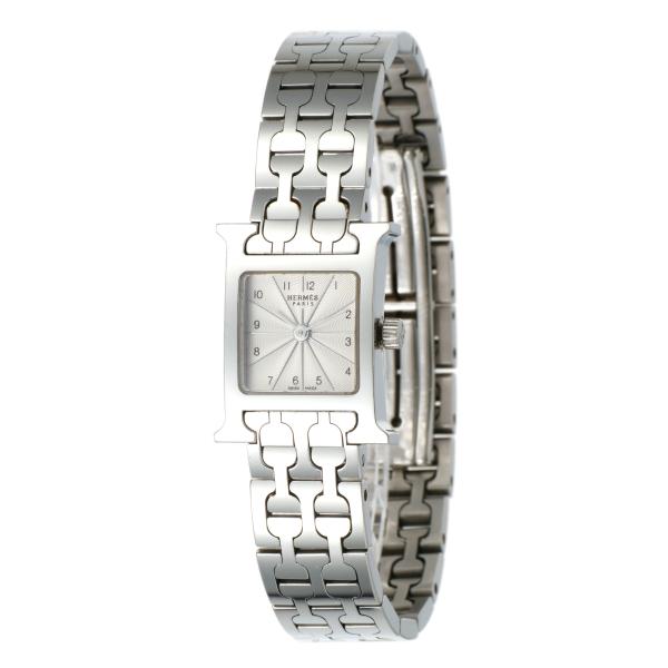Hermes H Watch Women's Stainless Steel Silver Wristwatch with Silver Dial, HH1.110 HH1.110