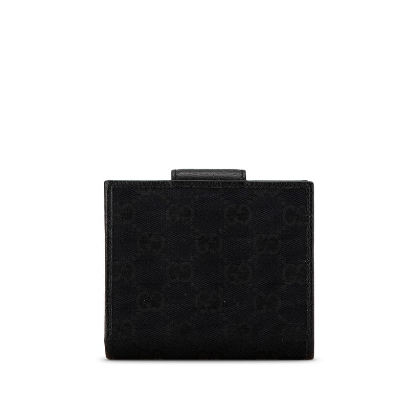 Gucci GG Canvas Abby Line Bifold Wallet Black in Very Good Condition