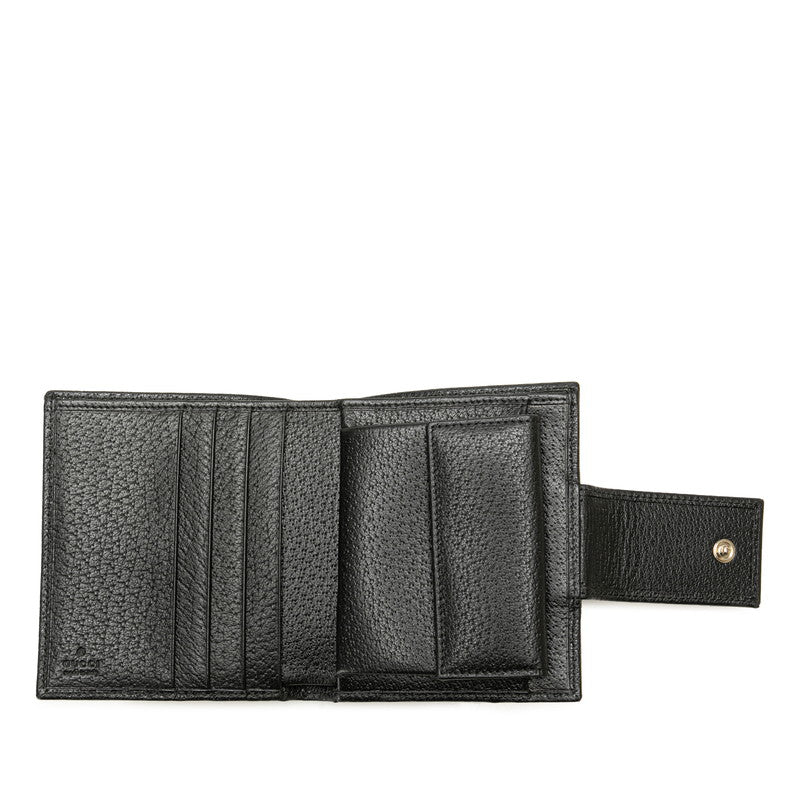 Gucci GG Canvas Abby Line Bifold Wallet Black in Very Good Condition