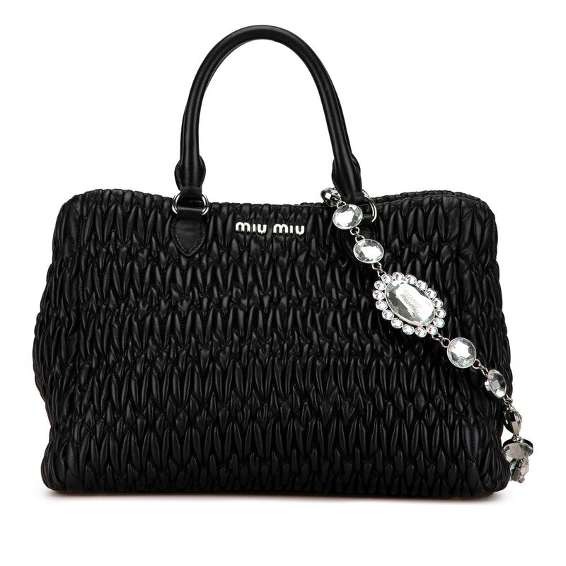 Miu Miu Matelassé Nappa Crystal Leather Handbag