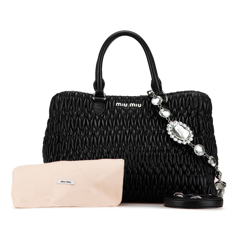 Miu Miu Matelassé Nappa Crystal Leather Handbag