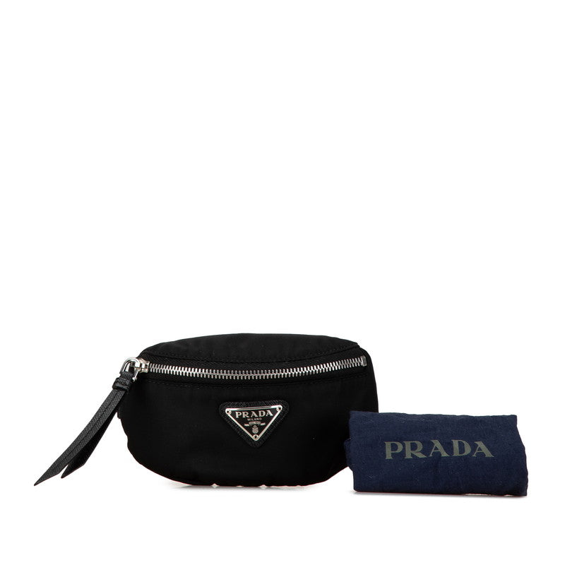 Prada Nylon Saffiano Leather Mini Pouch Bag Charm in Great Condition