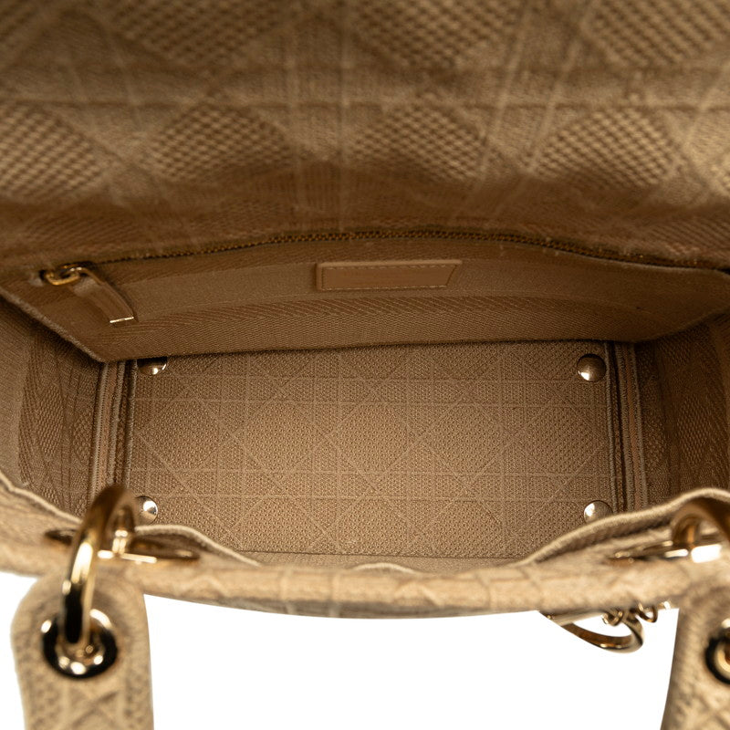 Dior Lady D-Lite Canvas Handbag 2WAY Beige