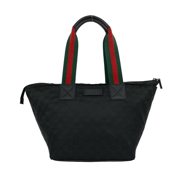 Gucci GG Nylon Leather Tote Bag