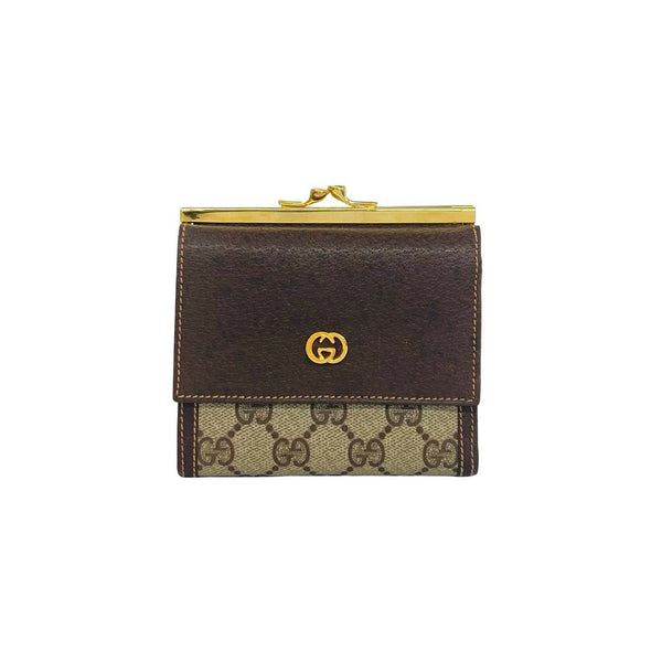 Gucci GG Logo Leather Trifold Wallet