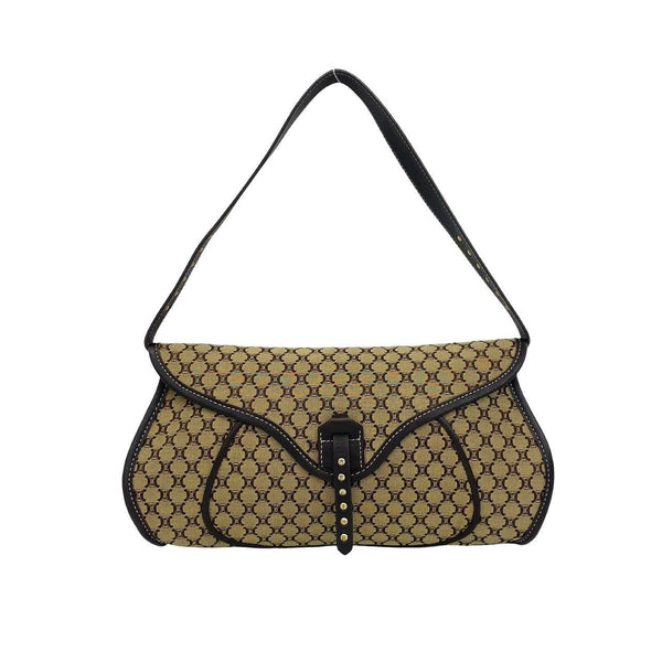 Celine Macadam Triomphe Canvas Leather Shoulder Bag