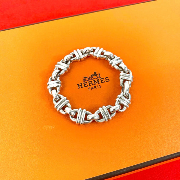 Hermes Cubele Silver Bracelet