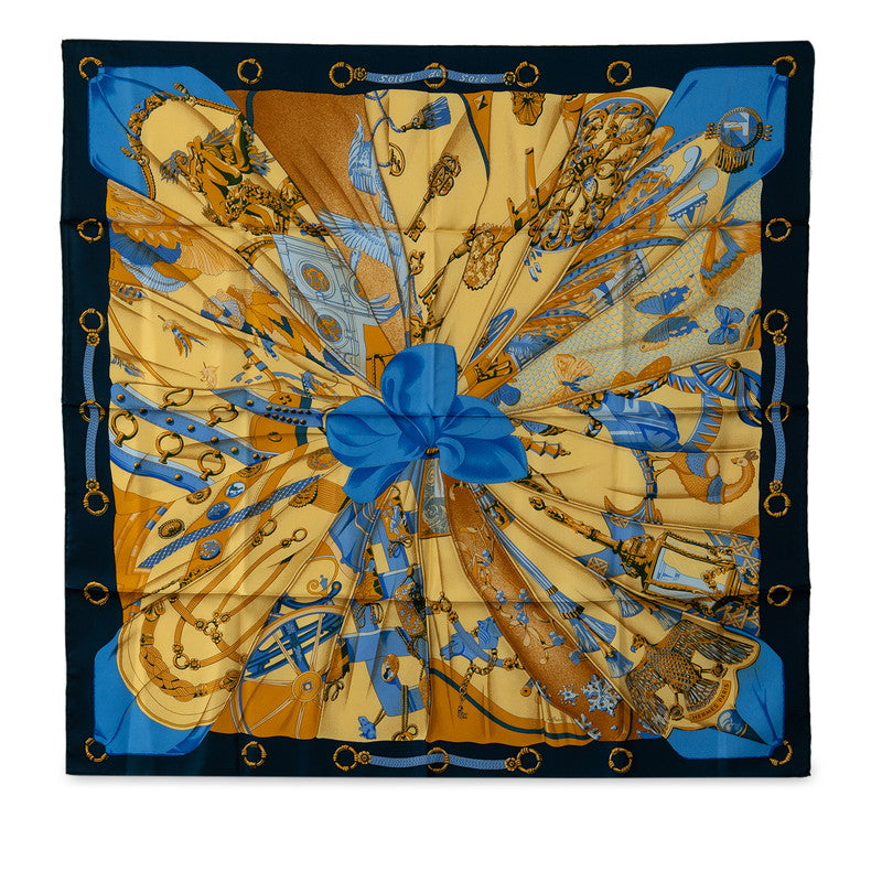 Hermes Silk Scarf Carré 90 Soleil de Soie in Great Condition