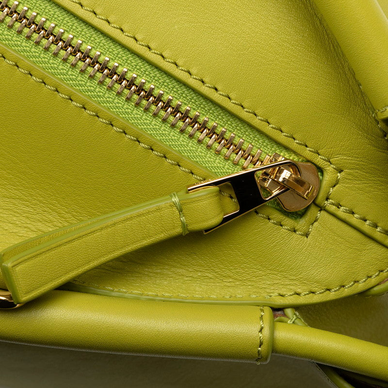 Loewe Paseo Leather Handbag 2WAY Green in Great Condition