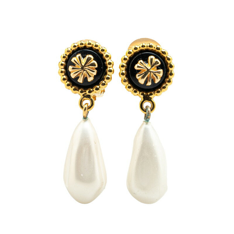 Chanel Clover Motif Pearl Earrings