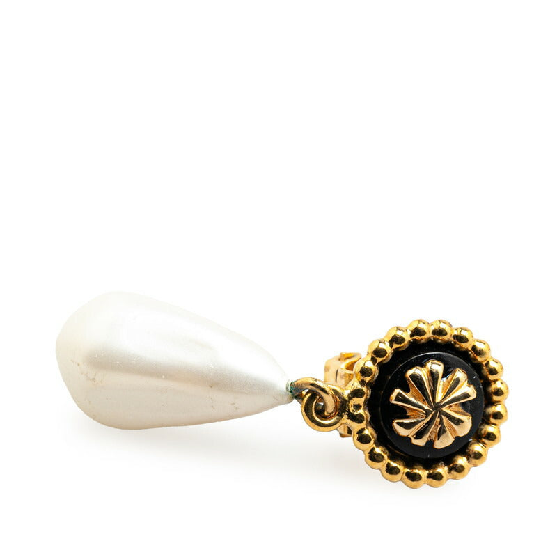 Chanel Clover Motif Pearl Earrings