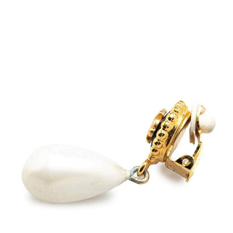 Chanel Clover Motif Pearl Earrings