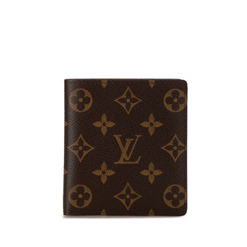 Louis Vuitton Monogram Bifold Wallet M60883 Brown PVC Leather in Very Good Condition