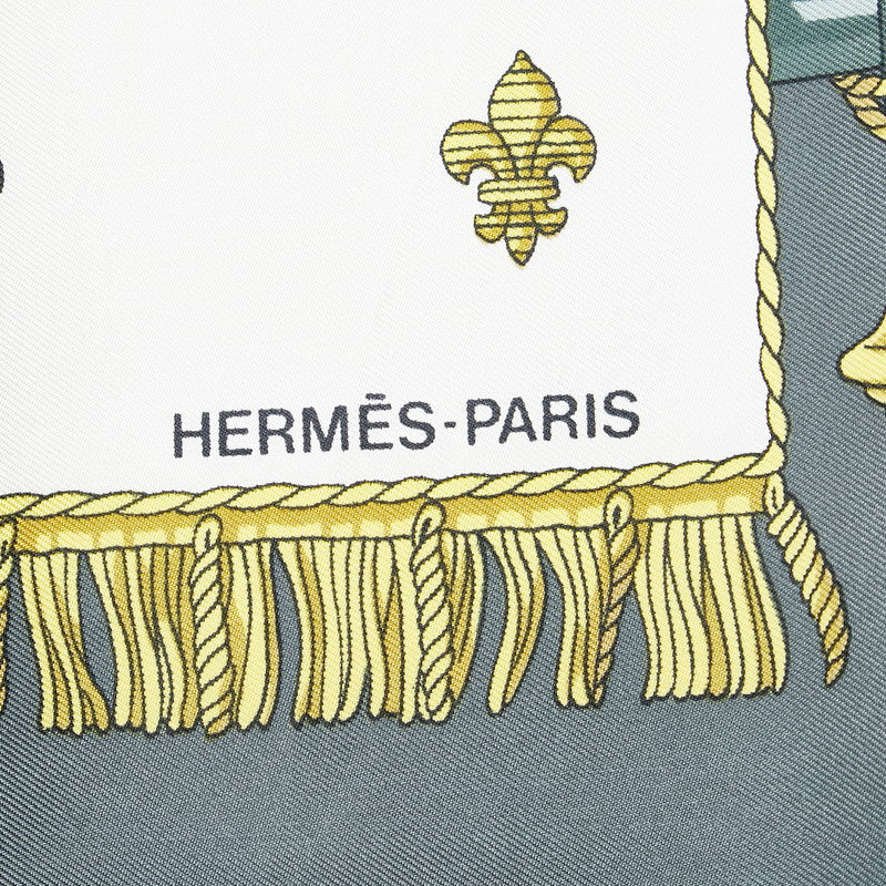 Hermes Silk Scarf VUE DU CAROSSE DE LA GALERE LA REALE in Very Good Condition