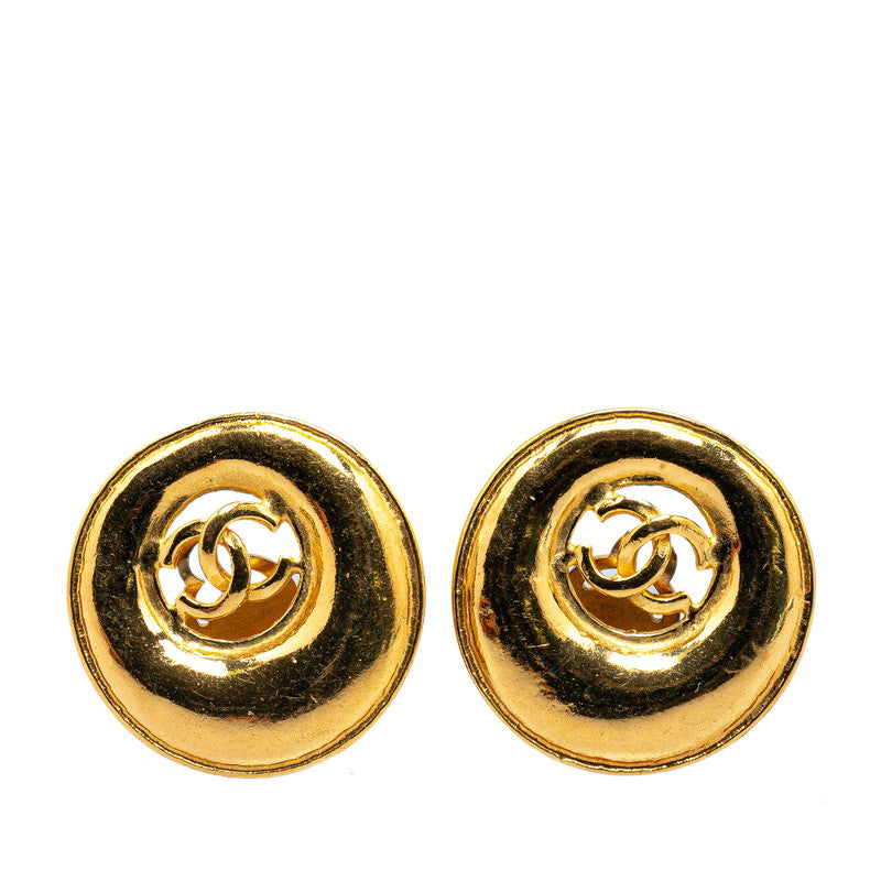 Chanel Vintage Coco Mark Earrings Gold Plated in Great Condition