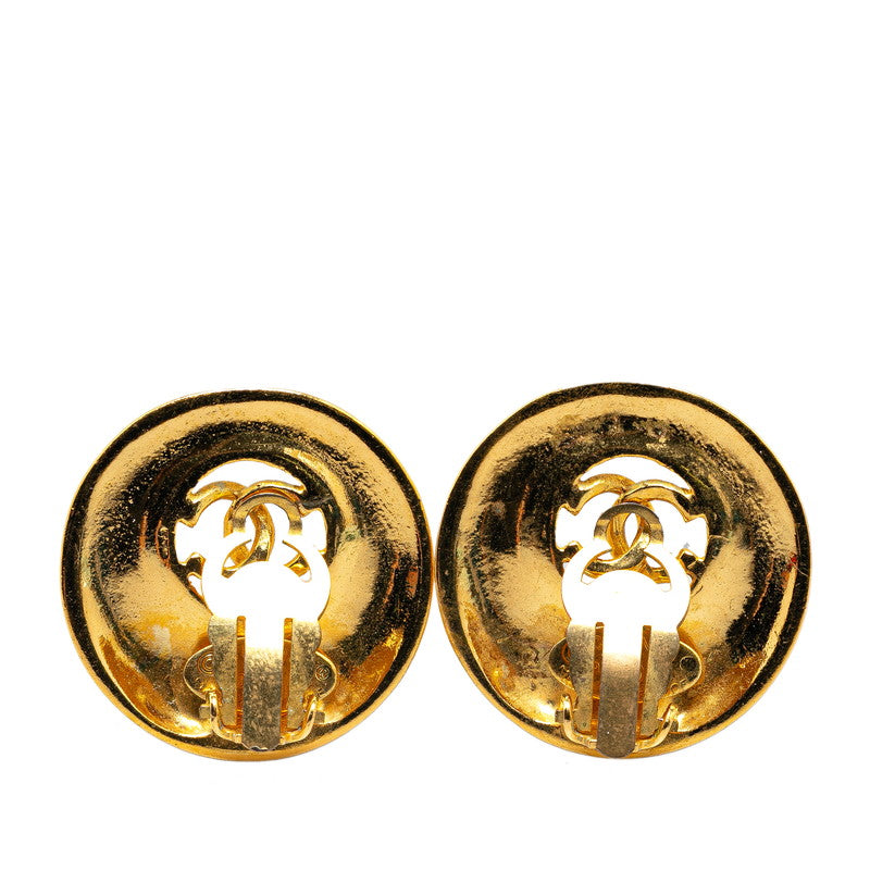 Chanel Vintage Coco Mark Earrings Gold Plated in Great Condition