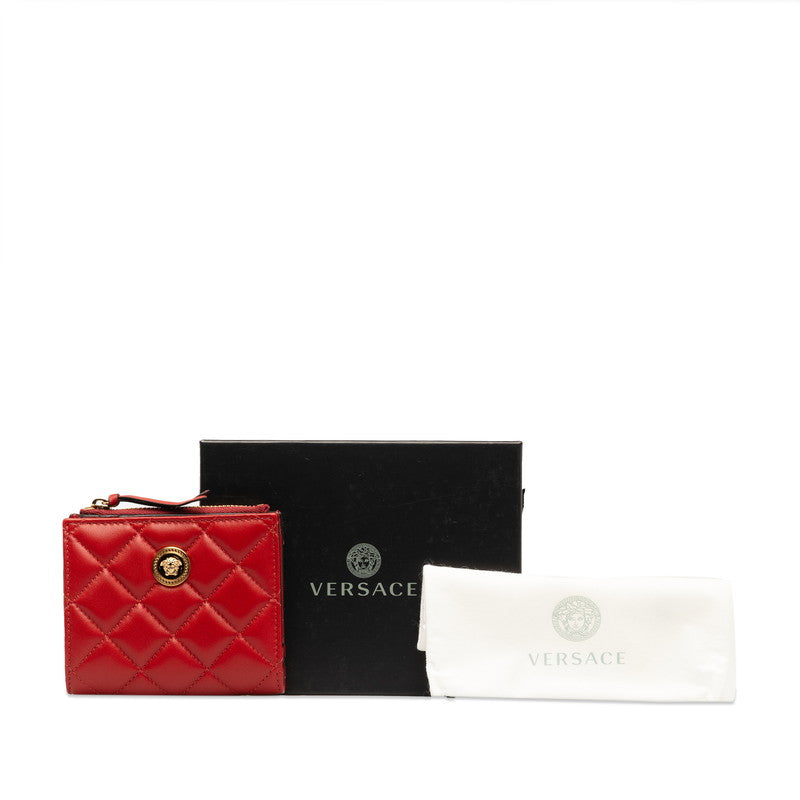 Versace Medusa Leather Bifold Wallet Red Gold in Great Condition