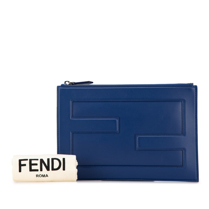 Fendi Leather FF Logo Clutch Bag 7N0113