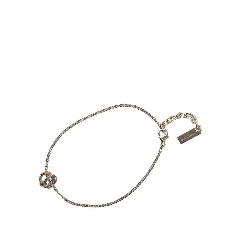 YSL Logo Chain Bracelet Silver Metal