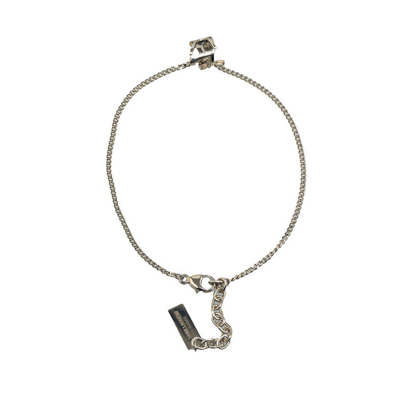 YSL Logo Chain Bracelet Silver Metal