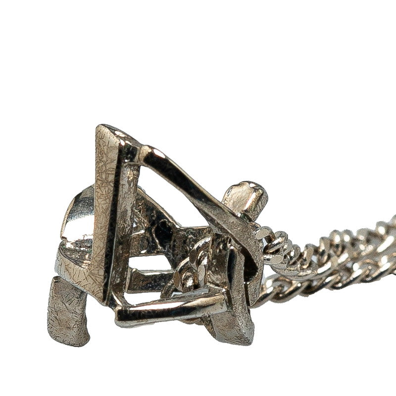 YSL Logo Chain Bracelet Silver Metal