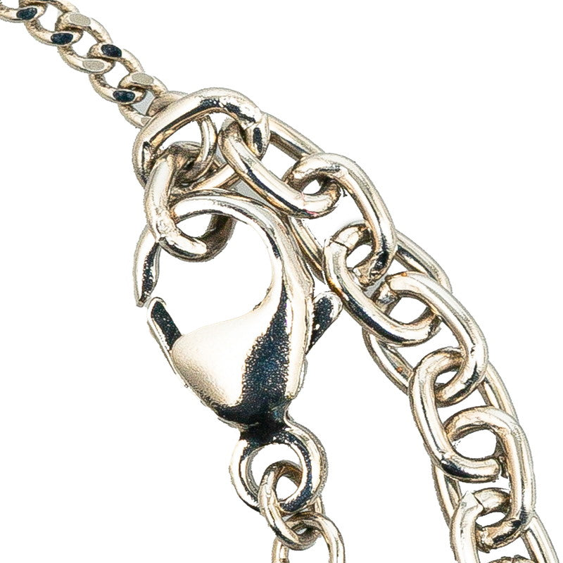 YSL Logo Chain Bracelet Silver Metal