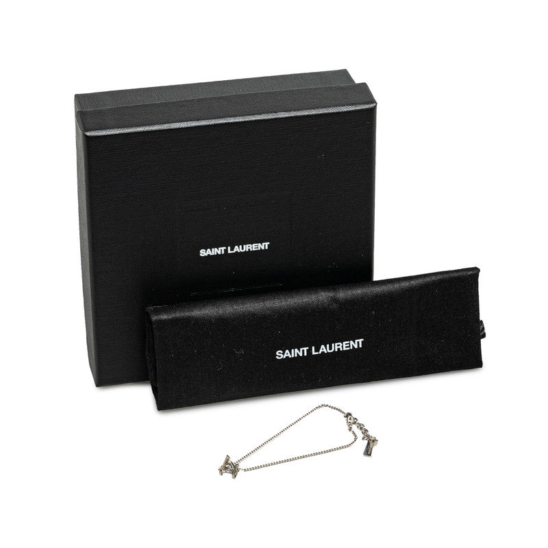 YSL Logo Chain Bracelet Silver Metal