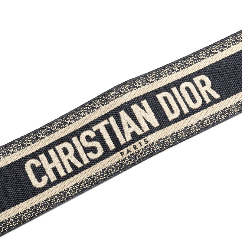 Dior Embroidery Logo Canvas Leather Belt