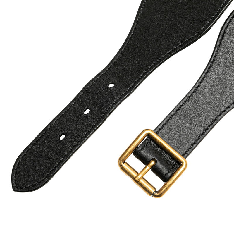 Dior Embroidery Logo Canvas Leather Belt