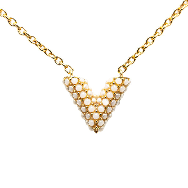 Louis Vuitton Essential V Necklace M68358 Gold Plated in Very Good Condition