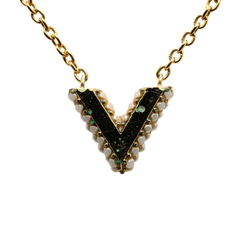 Louis Vuitton Essential V Necklace M68358 Gold Plated in Very Good Condition