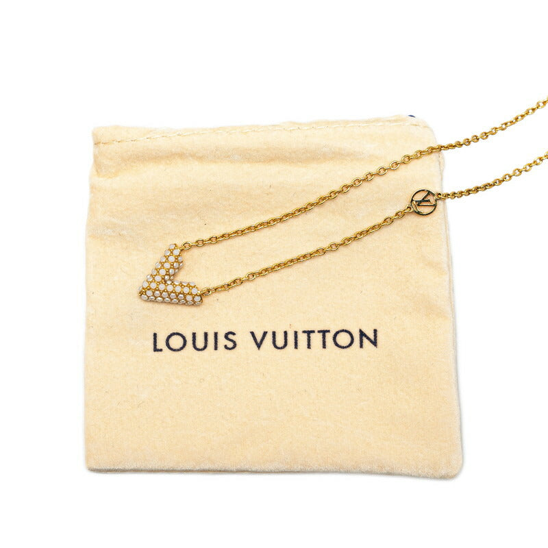 Louis Vuitton Essential V Necklace M68358 Gold Plated in Very Good Condition