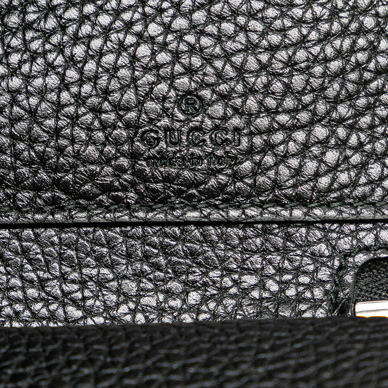 Gucci Leather L-Zip Long Wallet 574745 Black Silver in Great Condition