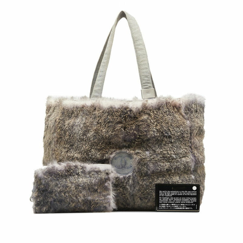 Chanel Rabbit Fur Suede Tote Bag