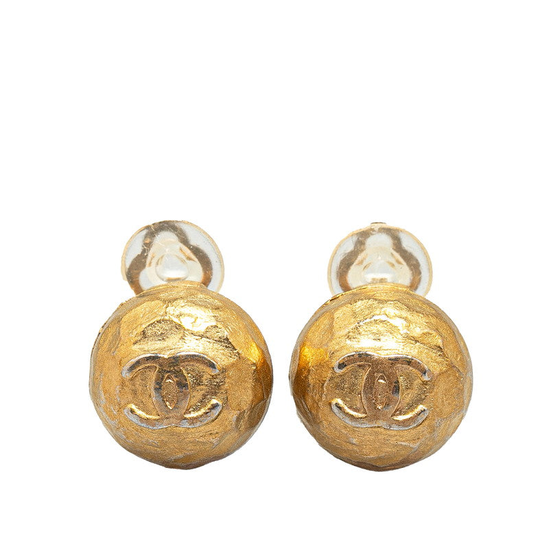 Chanel Vintage Coco Mark Earrings Gold