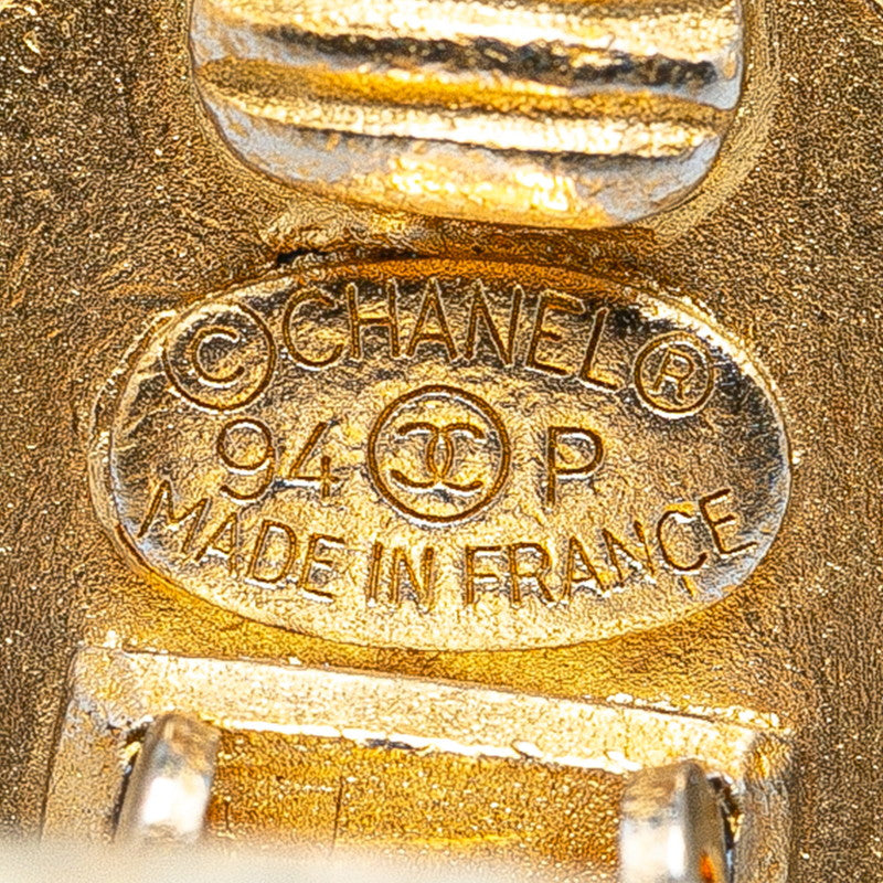 Chanel Vintage Coco Mark Earrings Gold