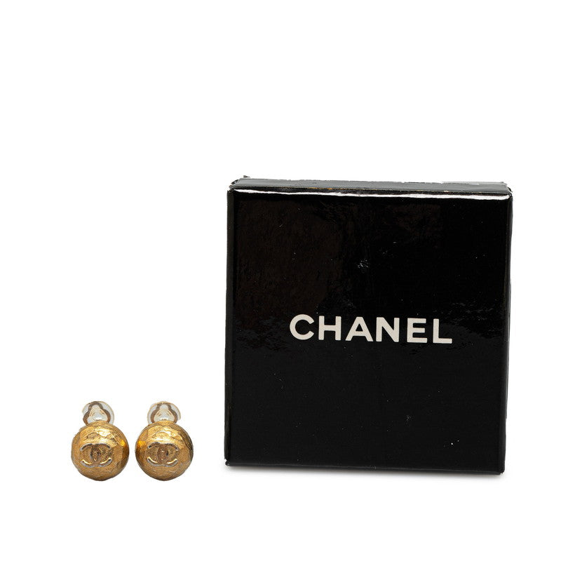 Chanel Vintage Coco Mark Earrings Gold