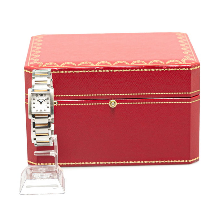 Cartier Tank Francaise SM 11P Quartz Watch Stainless Steel K18PG Pink Gold in Very Good Condition