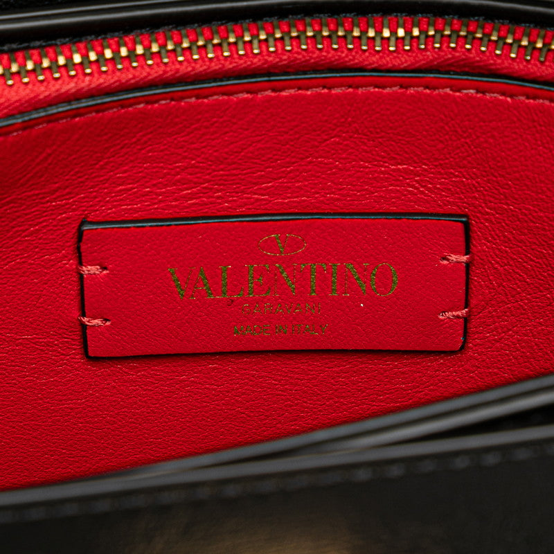 Valentino V Logo Ribbon Leather Handbag