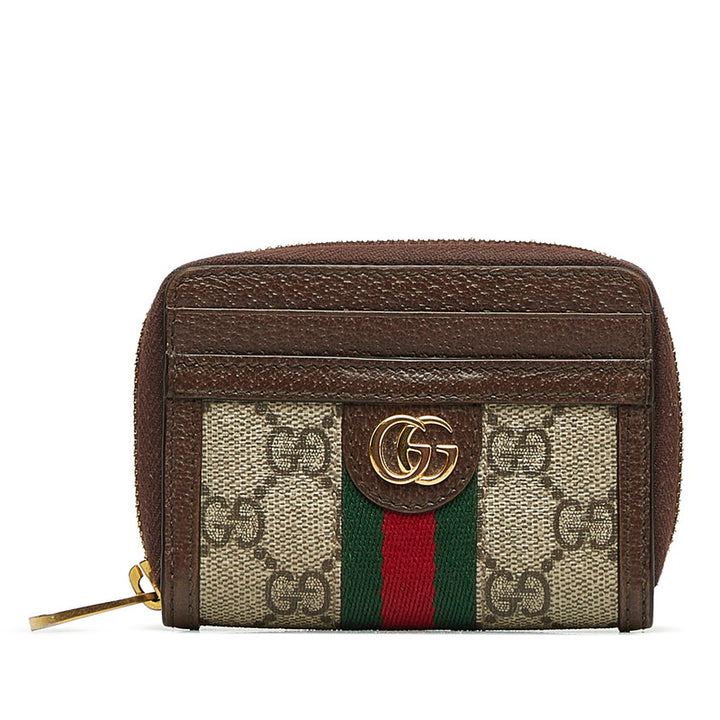 Gucci Ophidia Card Case 658552 Brown PVC Leather in Very Good Condition