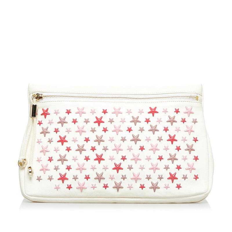 Jimmy Choo Zena Star Studs Leather Clutch Bag