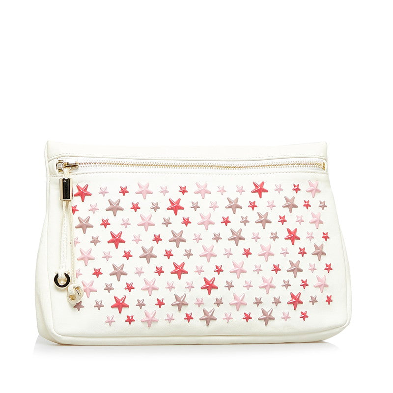 Jimmy Choo Zena Star Studs Leather Clutch Bag