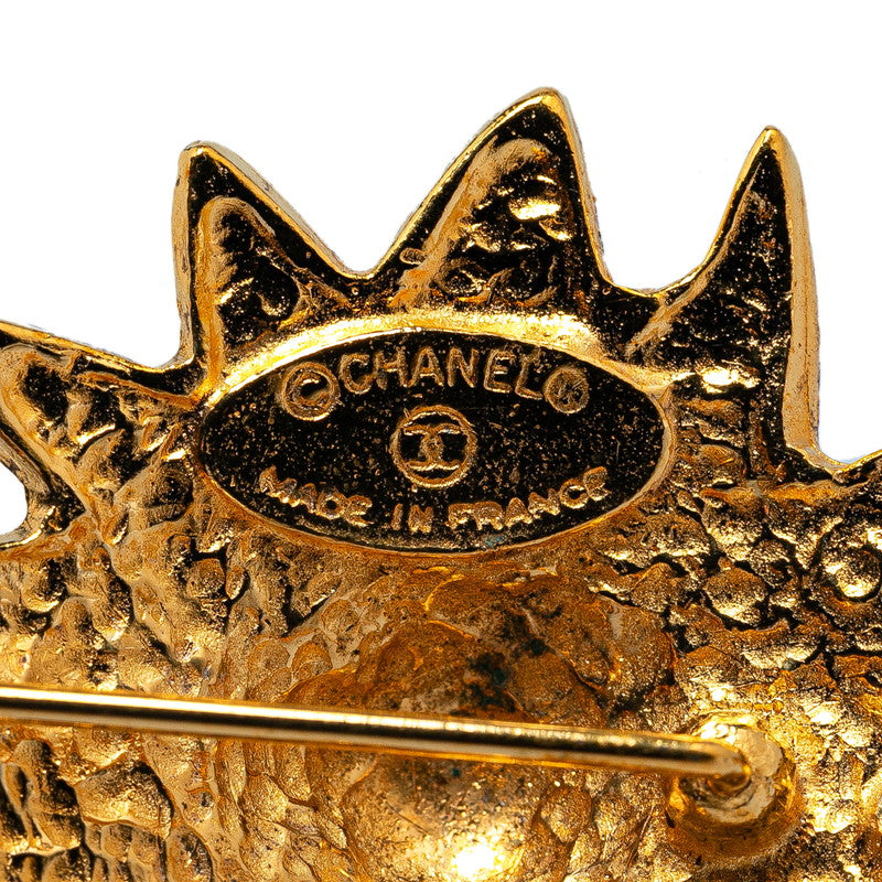 Chanel Lion Motif Brooch Gold