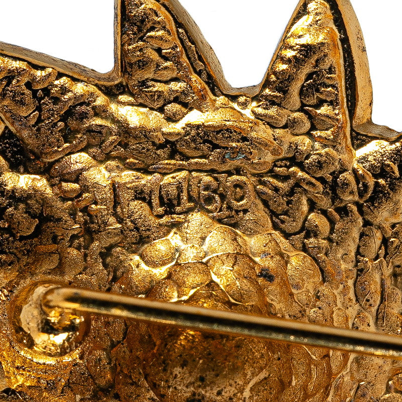 Chanel Lion Motif Brooch Gold